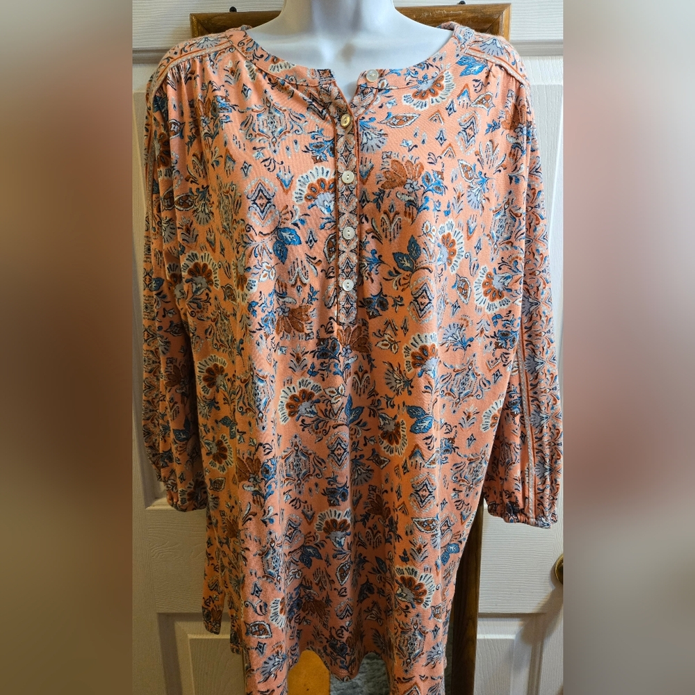 J Jill Floral Long Sleeve Top NWT